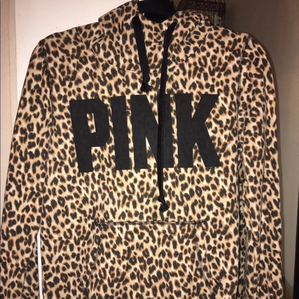 RARE HARD TO FIND PINK VS leopard hoodie
